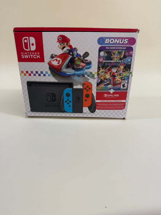 Nintendo Switch v1 Video Game Console HAC-001 Blue & Red Joycons W/ Box
