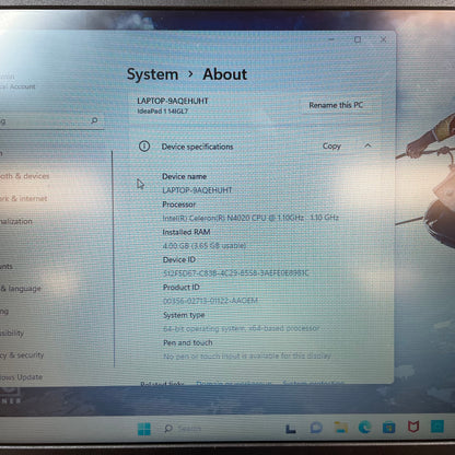 Lenovo Ideapad 1 14IGL7 14" Celeron N4020 1.1GHz 4GB RAM 64GB SSD