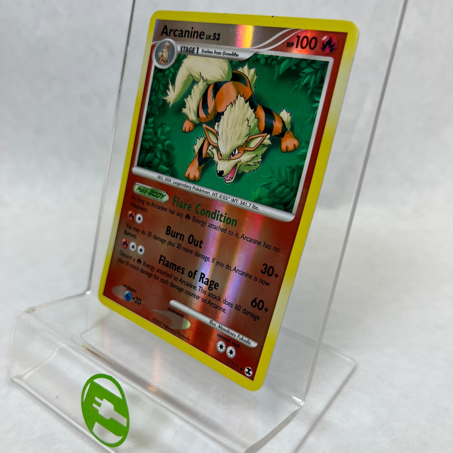 Pokémon TCG Rising Rivals Arcanine 1/111 Reverse Holo English
