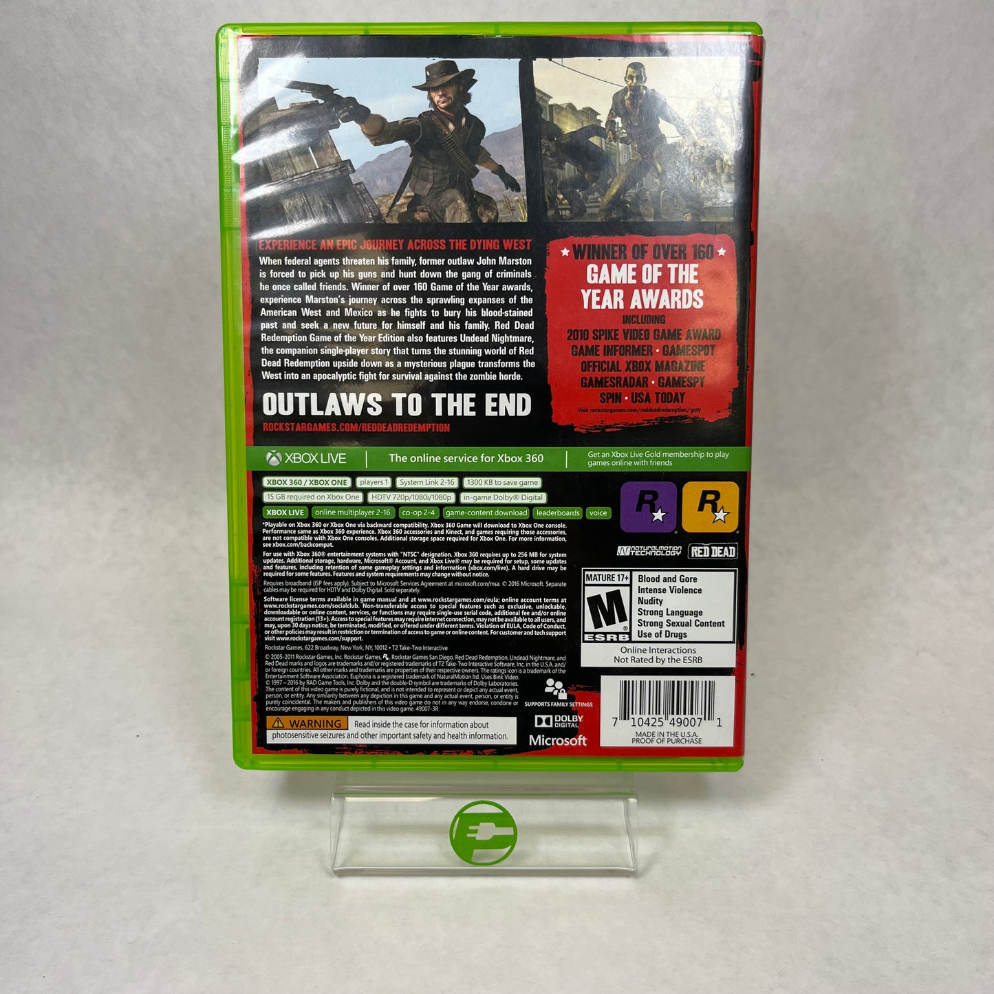 Red Dead Redemption Game Of The Year (Microsoft Xbox One, 2016) Xbox 360