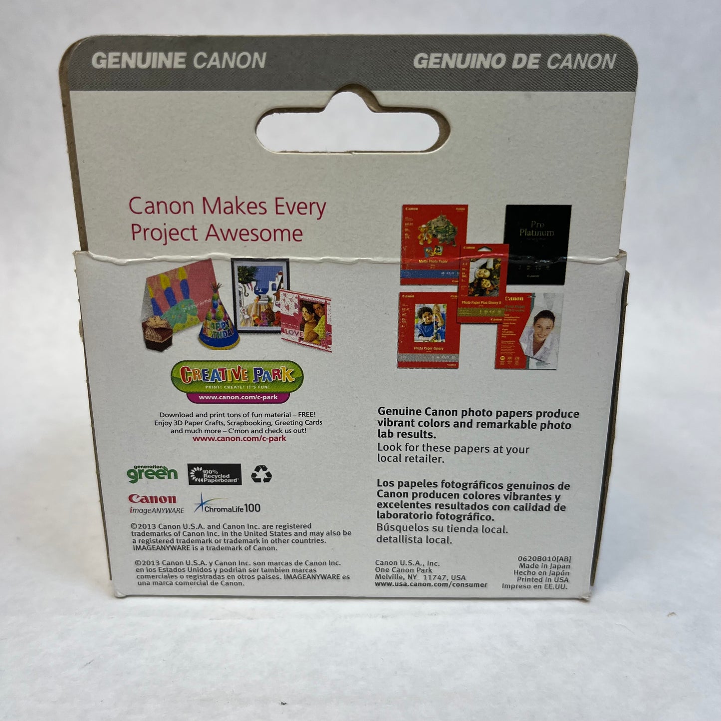 New Canon Chromalife 100 0620B010[AB] Black and Tri-Color Toner Cartridge