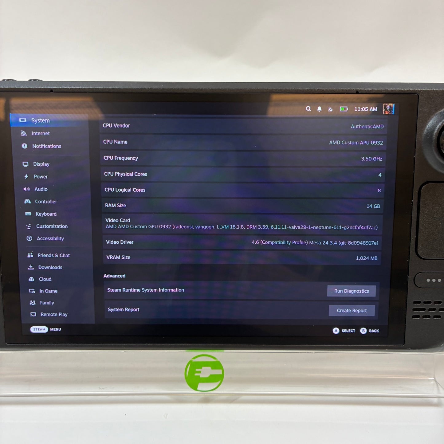 Valve Steam Deck OLED 7.4" AMD 6nm Ryzen APU 16GB RAM 1TB Black 1030
