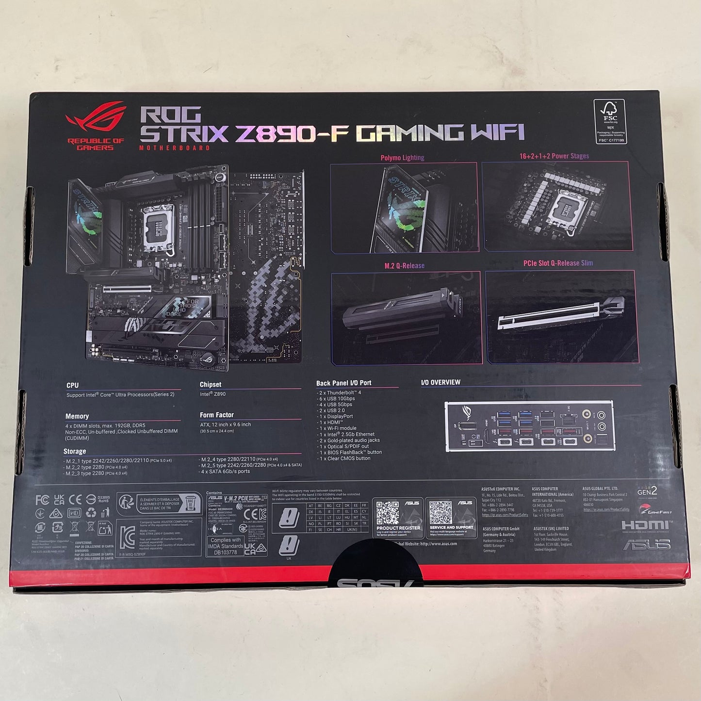 New ASUS Z890-F Intel LGA 1851 ATX Gaming Motherboard