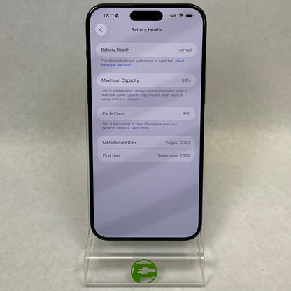 Unlocked Apple iPhone 15 Pro Max 256GB 26.0.1 Black MU663LL/A