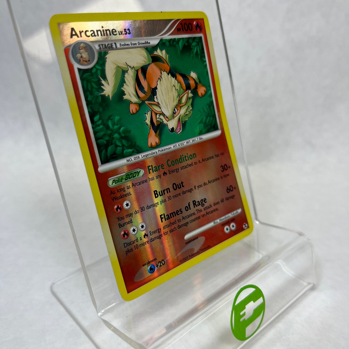 Pokémon TCG Rising Rivals Arcanine 1/111 Reverse Holo English