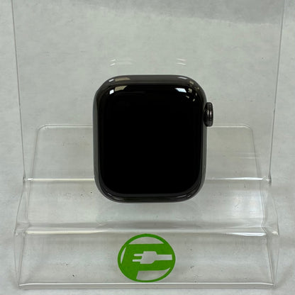 Unlocked Apple Watch Series 7 41MM Graphite Stainless Steel MNC03LL/A Face Only