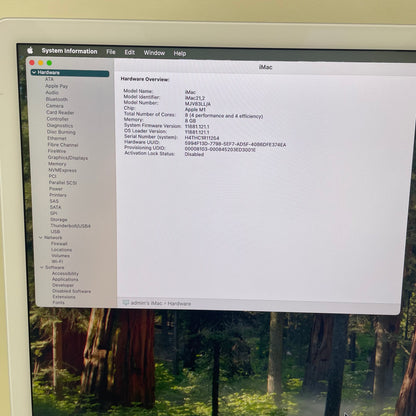 2021 Apple iMac 24" M1 3.2GHz 8GB RAM 256GB SSD Blue/Green MJV83LL/A