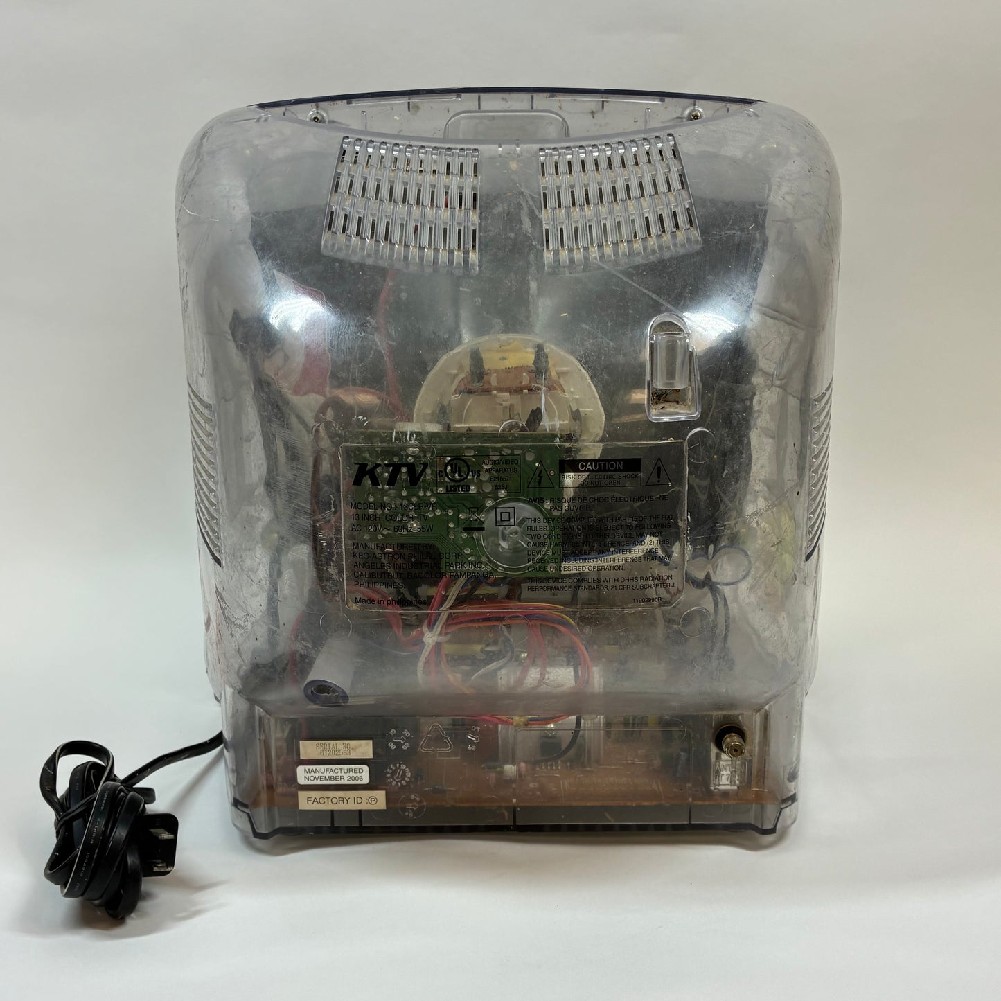 KTV 13" 13CLR-VR Transparent Prison Analog CRT 480p 13 Inch Color TV RARE
