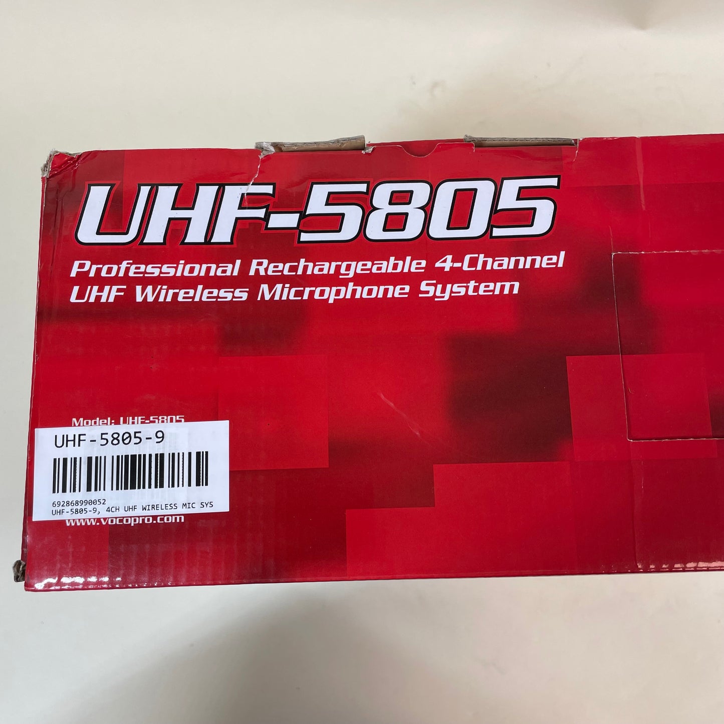 New VocoPro UHF-5805 Rechargeable 4-Channel UHF Wireless Microphone System