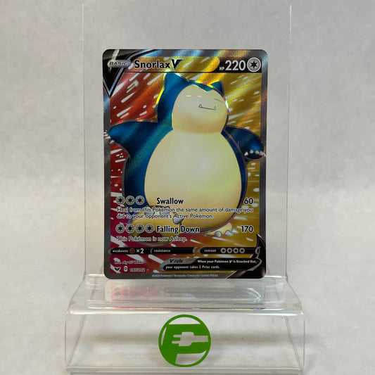 Pokémon TCG Sword & Shield Snorlax V Ultra Rare Full Art 197/202 English